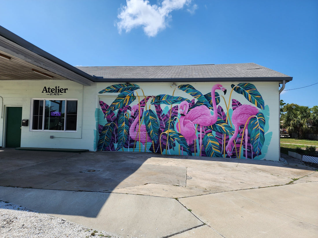 Mural on the outside wall of a pottery studio near Tampa Florida.