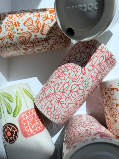 Fall Floral Dan Travel Tumbler