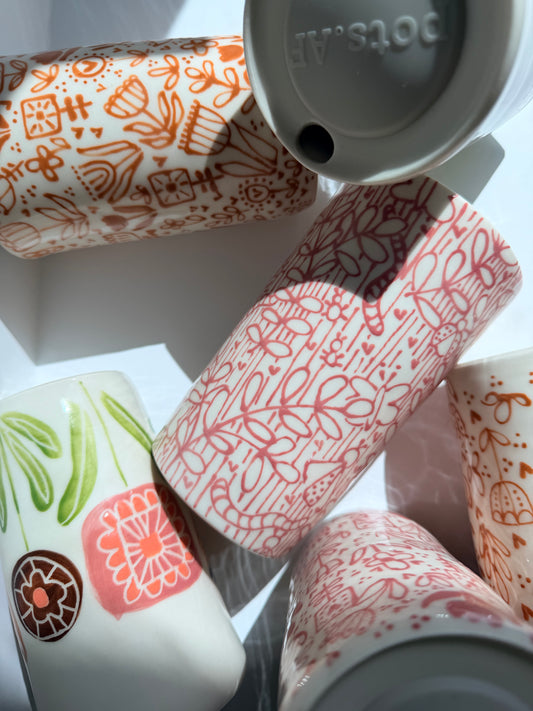Fall Floral Dan Travel Tumbler