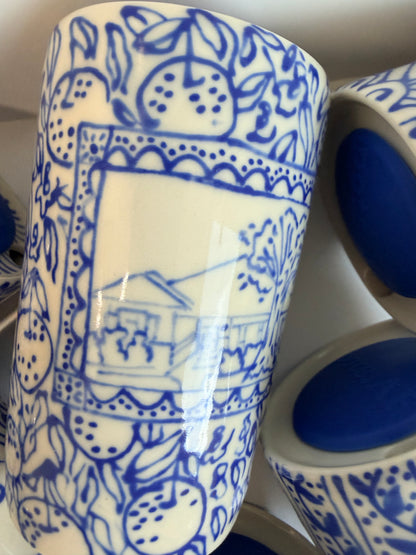 Cobalt Line Drawings Dan Travel Tumbler