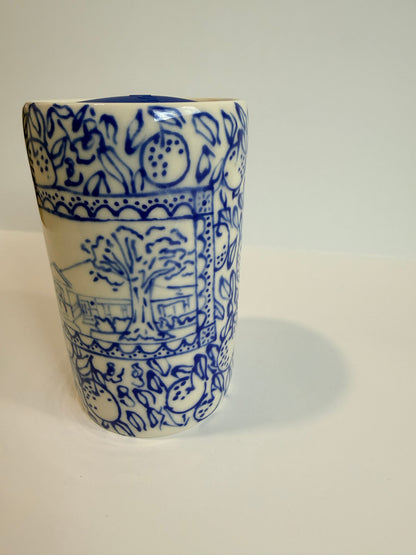Cobalt Line Drawings Dan Travel Tumbler